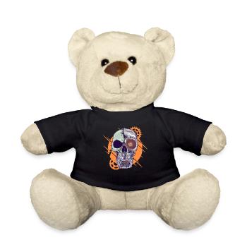 Cyborg Schädel Cyber Punk Cyber-Ästhetik Geschenk - Teddy - Schwarz - Vorne