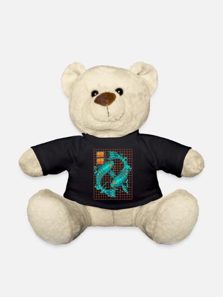 Cyborg Koi Fisch Cyber Punk Cyber Ästhetisches Ges - Teddy - Schwarz