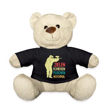 Zielen Schießen Fluchen nochmal Paintball - Teddy - Schwarz - Vorne