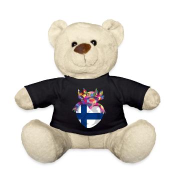 Drapeau finlandais Suomi Drapeau finlandais Look utilisé - Nounours - noir - Devant
