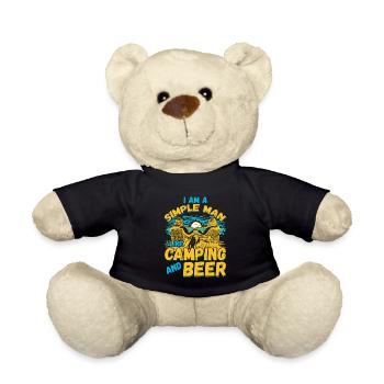 Ich Bin Ein Einfacher Mann Ich Mag Camping Bier - Teddy - Schwarz - Vorne
