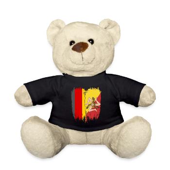 Germany Flag Sicily - Teddy Bear - black - Front