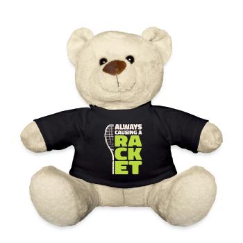 Joueur de tennis Raquette de tennis Balle de tennis - Nounours - noir - Devant