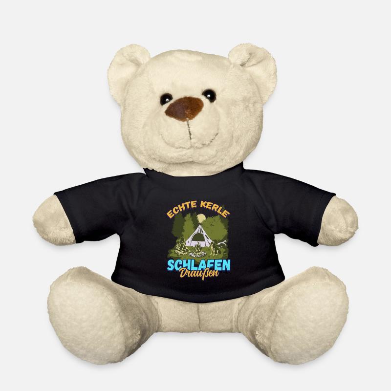 Echte Kerle Schlafen Draußen - Campen Zelten Natur - Teddy - Schwarz