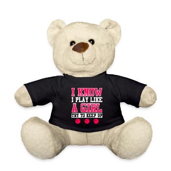 Je joue au basketball comme une fille Femmes - Nounours - noir - Devant