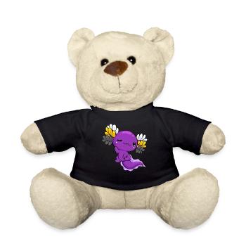 Non-binary flag Non-binary flag Kawaii Axolo - Teddy Bear - black - Front