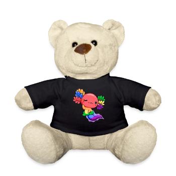 Gay Pride Flag Rainbow Flag Kawaii - Teddy Bear - black - Front