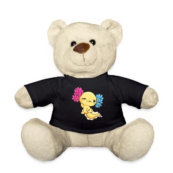 Pansexual Pride Pansexual Flag Kawaii Axolo - Teddy Bear - black - Front