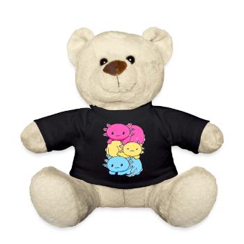 Pansexual Pride Pansexual Flag Kawaii Axolo - Teddy Bear - black - Front