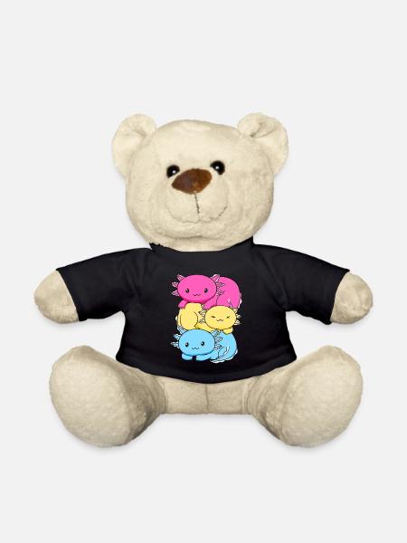 Pansexueller Stolz Pansexuelle Flagge Kawaii Axolo - Teddy - Schwarz