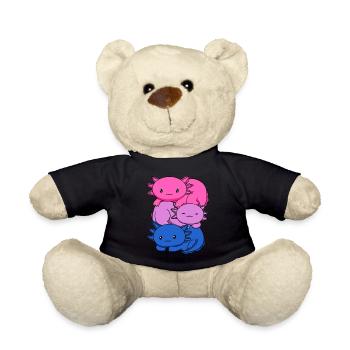 Bisexueller Stolz Bisexuelle Flagge Kawaii Axolotl - Teddy - Schwarz - Vorne
