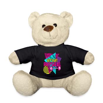 Let's Get Physical Vintage 80s Retro Workout - Teddy Bear - black - Front