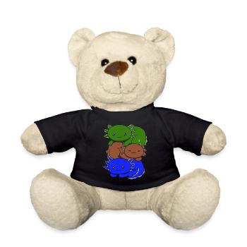 Sapiosexuelle Flagge Axolotl Haufen Kawaii - Teddy - Schwarz - Vorne