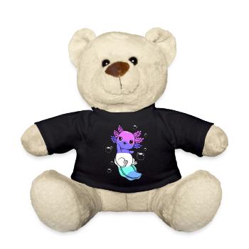Drapeau spectrosexuel Axolotl Pile Kawaii - Nounours - noir - Devant