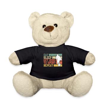 Eat Sleep get Kids to Sport répéter Basketball Papa - Nounours - noir - Devant