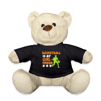 Basketball is my Girlfried Single Basketballer - Teddy Bear - black - Front