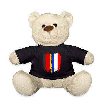 Germany Flag Netherlands - Teddy Bear - black - Front