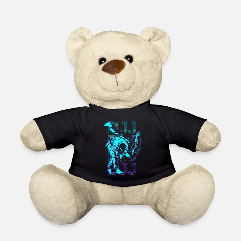 BJJ Brazilian Jiu Jitsu Retro Gift - Teddy Bear - black