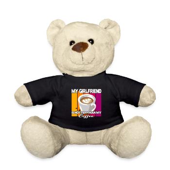 My Girlfriend is hotter than my Coffee - Teddy Bear - black - Front