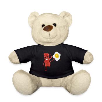 Baconholic Meat Lover Bacon Eater Keto Keto - Teddy Bear - black - Front