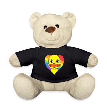 Ente Lgbt Regenbogen Farben - Teddy - Schwarz - Vorne
