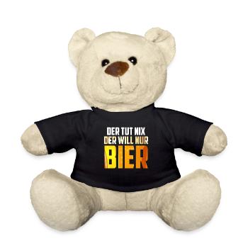 Der will nur Bier saufen Biertrinker - Teddy - Schwarz - Vorne