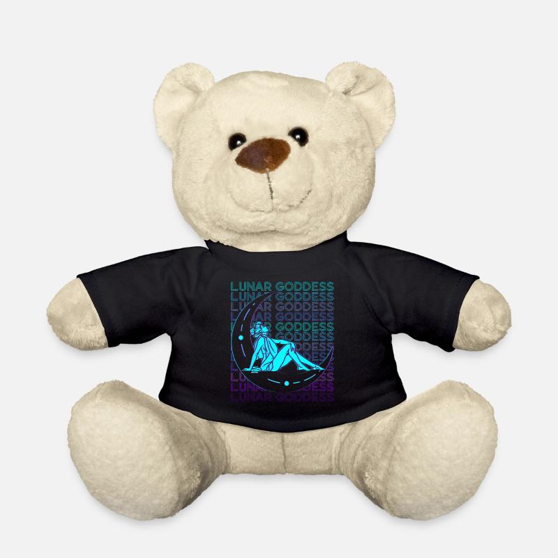 Moon Goddess Wicca Pagan Retro - Teddy Bear - black