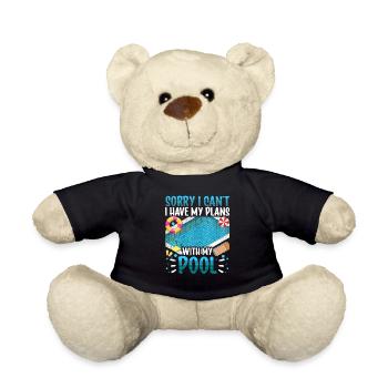 I Have Plans With My Pool Team Hobby Sorry - Teddy Bear - black - Front