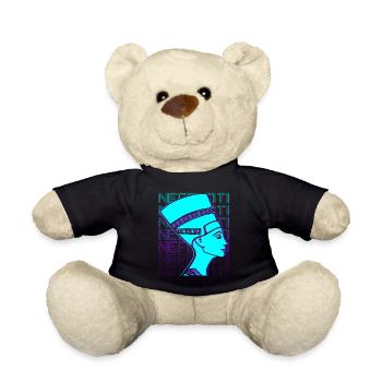 Nefertiti Egyptian Queen Ancient Egypt Retro - Teddy Bear - black - Front