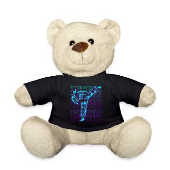 Taekwondo Korean Martial Arts Retro - Teddy Bear - black - Front