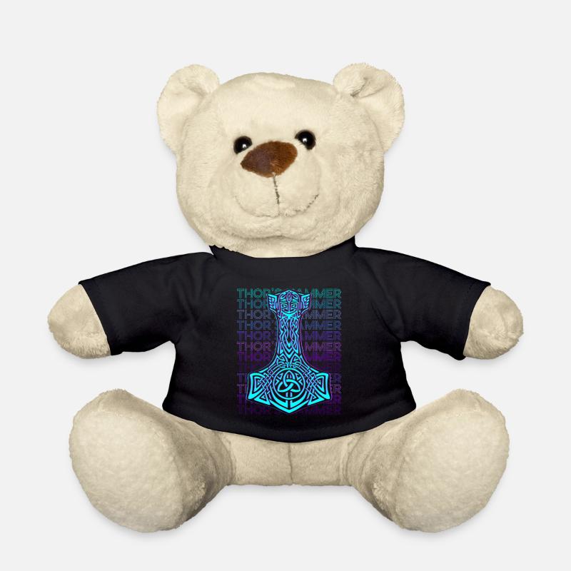 Thor Hammer Mjolnir Nordische Mythologie Retro - Teddy - Schwarz
