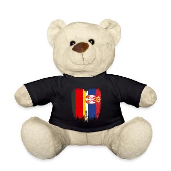 Germany Flag Serbia - Teddy Bear - black - Front