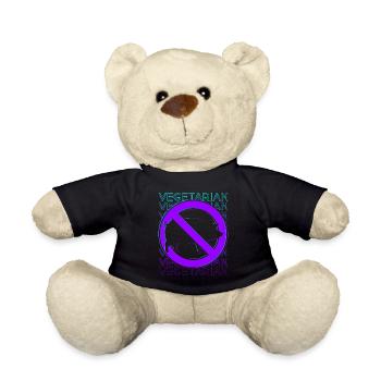 Végétarien Végétalien Veganisme Rétro - Nounours - noir - Devant