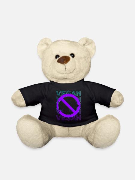 Végétalien Végétarien Veganisme Rétro - Nounours - noir