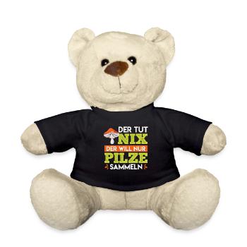 Der tut nix der will nur Pilze sammeln Pilzsammler - Teddy - Schwarz - Vorne