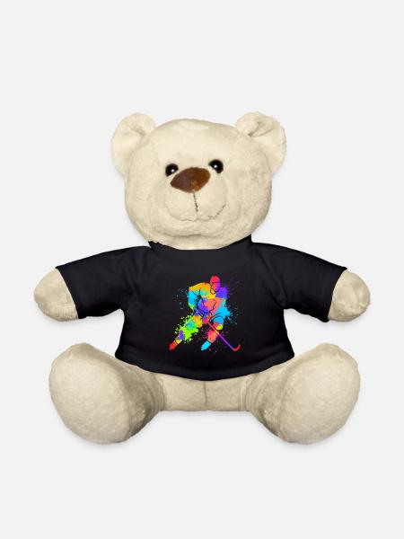 Hockey sur glace Art Splash Art Joueur de hockey sur glace - Nounours - noir