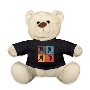 Joueur de hockey sur glace vintage - Nounours - noir - Devant