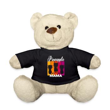 Vintage Pineapple Mama Sunset - Teddy Bear - black - Front