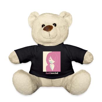 Danois Pastel Esthétique Antisocial Anime Girl - Nounours - noir - Devant