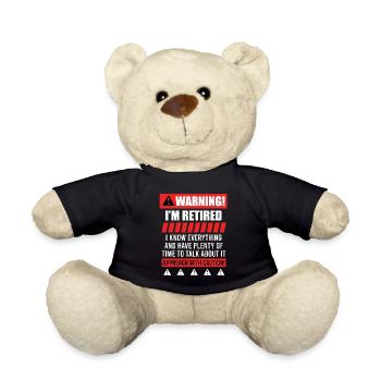 Retirement Warning Pension funny pensioner - Teddy Bear - black - Front