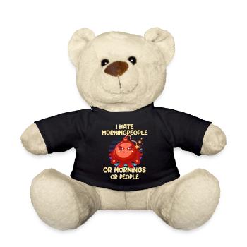 Home Office| Retro Bombe hate mornig and people - Teddy Bear - black - Front