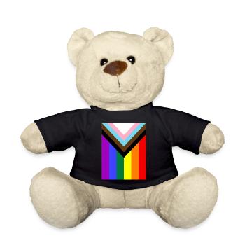 Regenbogen Pride Flagge - Teddy - Schwarz - Vorne