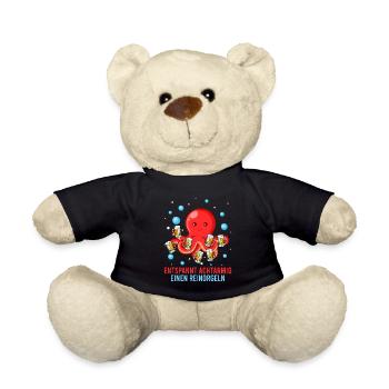 Entspannt achtarmig einen reinorgeln Oktopus - Teddy - Schwarz - Vorne