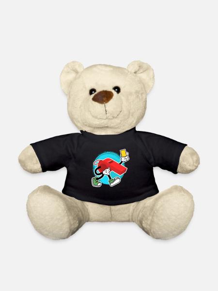 Schiedsrichter Pfeife mit gelber Karte Schiri - Teddy - Schwarz