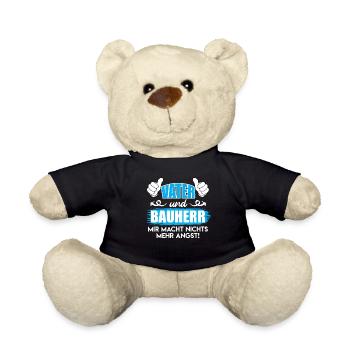 Vater und Bauherr Papa Eigenheim - Teddy - Schwarz - Vorne