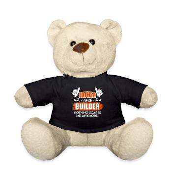 Father and builder Papa Eigenheim - Teddy Bear - black - Front
