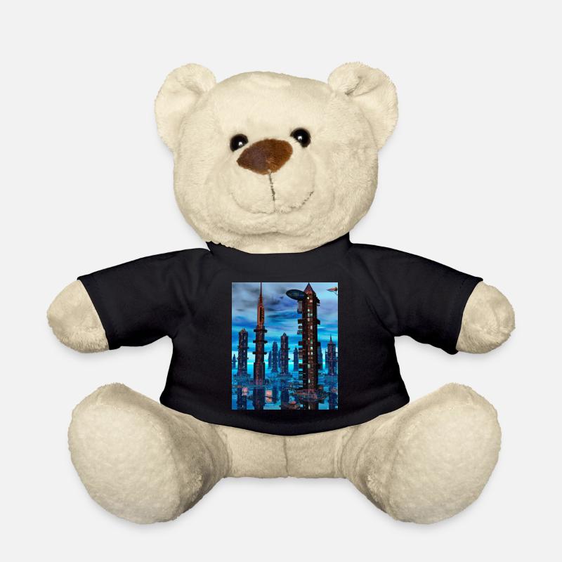 Science Fiction Stadt Zukunft - Teddy - Schwarz