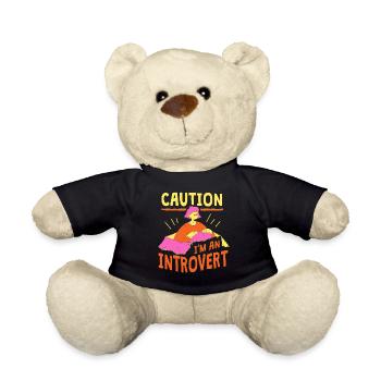 Attention Je suis un introverti timide - Nounours - noir - Devant