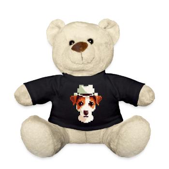 Jack Russell Terrier Pixel Art Dog Lover Pupp - Teddy Bear - black - Front
