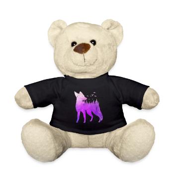 Fox Forest Design Fox Hunter Hunting - Teddy Bear - black - Front